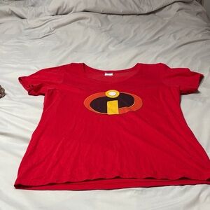 Red Incredibles Women's V neck tee